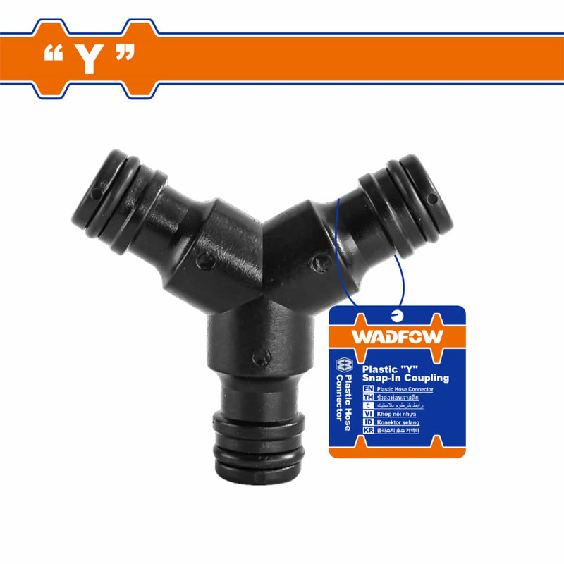 Conector de Manguera de agua acoplamiento de Plástico Tipo "y" con enganche rápido.