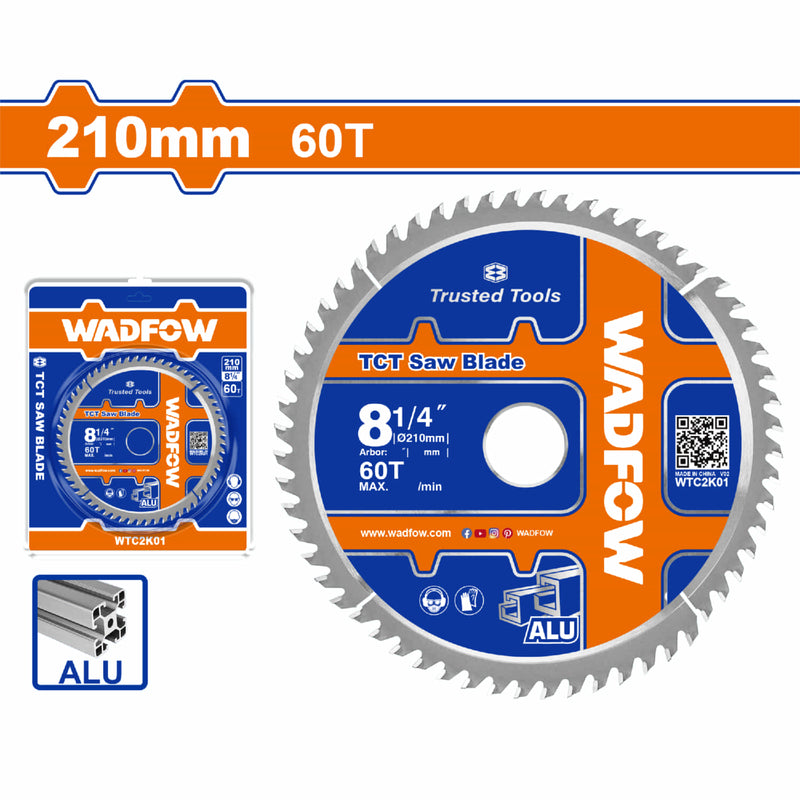 Disco De Corte Sierra TCT 8-1/4" 60T Anillo Reductor 16mm Corte De Aluminio. Ideal Sierra Circular.