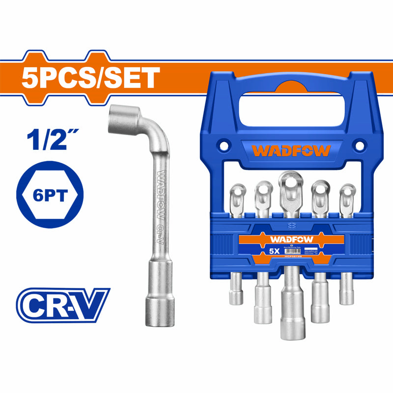 Llaves en L para sockets 1/2" de 5 piezas. Cr-V. Acero Industrial. Tratamiento térmico. (Juego)