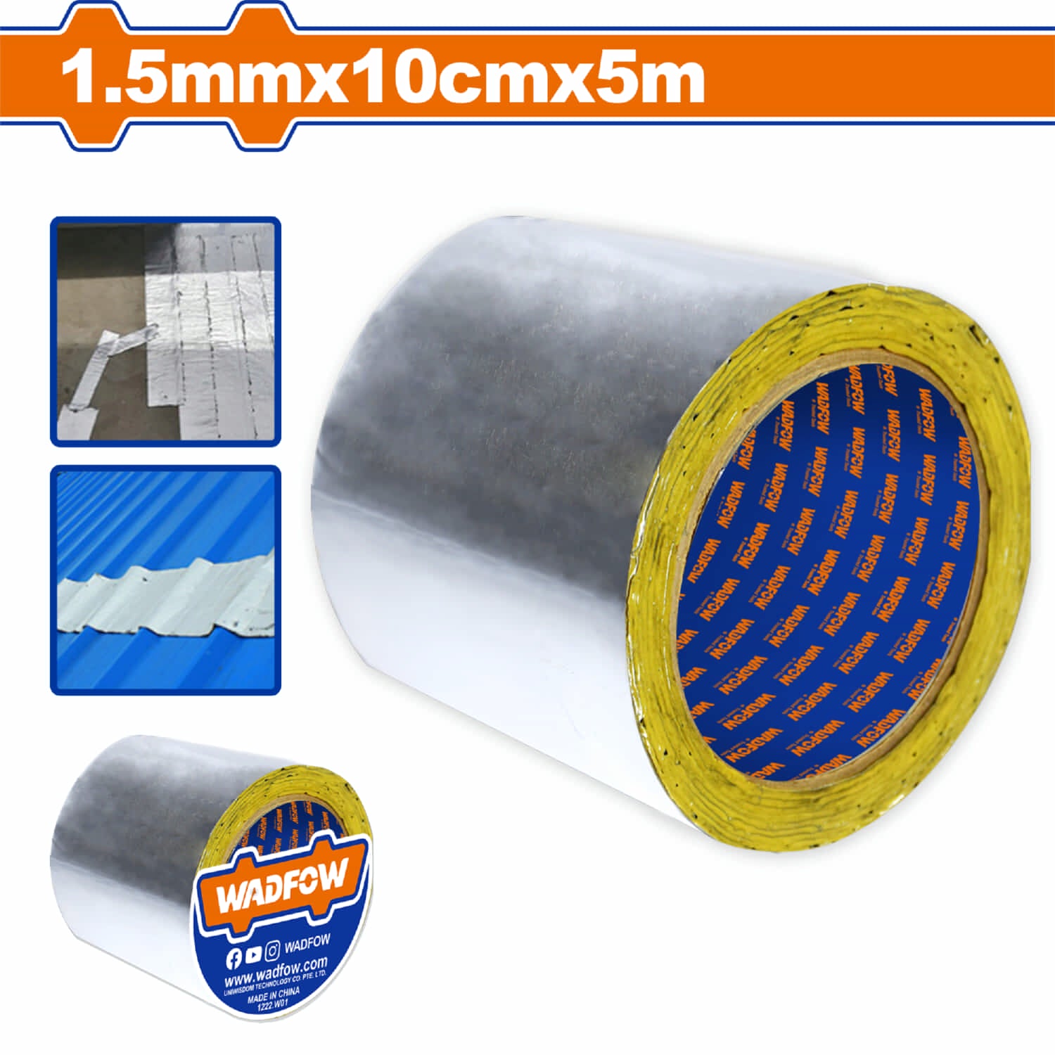Cinta tapagoteras butilo adhesiva de aluminio 4" 10cmx 5mts  Tape para techos.