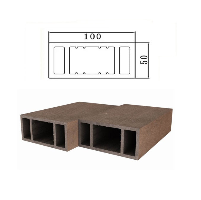 Pergola WPC Tubo Rectangular 2" x 4" Acabado Madera Cedro Exteriores 100x50x2900mm