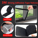 Cinta adhesiva de velcro para pegar sin abrir huecos, 25 mm ( 1")  x 3 m, color negro.