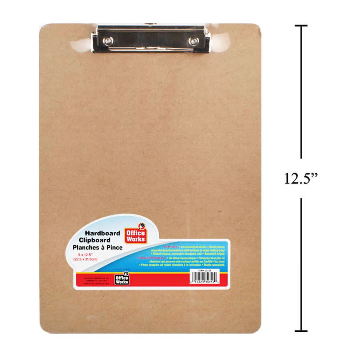 Tablero con clip de 9 x 12,5 ", paquete retráctil (HZ) Portapapeles