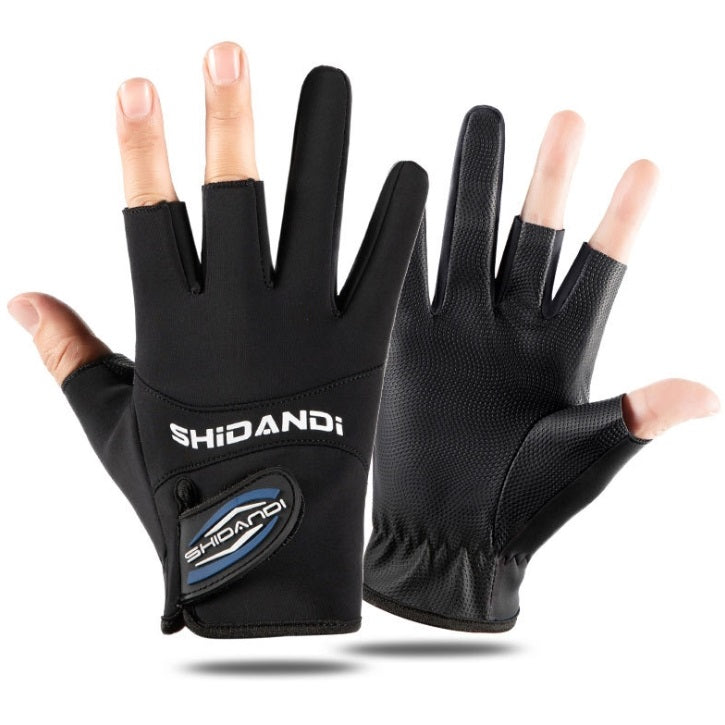 Guantes tres dedos pesca antideslizante