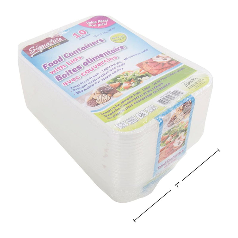 Recipiente para almacenamiento de alimentos de 750 ml, 10 piezas, con juego de tapa.