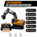 Excavadora a control remoto. Juguete para niños. De 11 canales con brazo móvil y rotación 680°.
