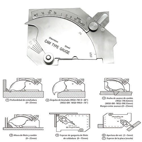 MG-8 CAM TYPE WELD GAGE. Medidor de cordones de soldadura.