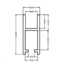 Perfil Inferior Zócalo Para Puertas Corredizas De Vitrina. 2Mts. Anodizado. Para Vidrio 5-6 Mm.