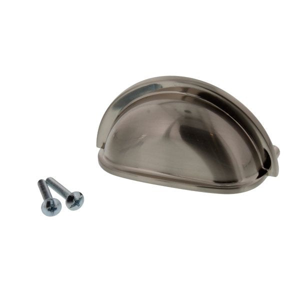 Manigueta tirador de 3" de niquel satinado para gabinetes