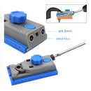 Guía plantilla para 2 perforaciones en madera. Hace agujeros de 6/8/10/12mm rectos.