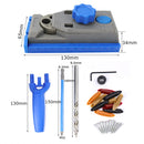 Guía plantilla para 2 perforaciones en madera. Hace agujeros de 6/8/10/12mm rectos.