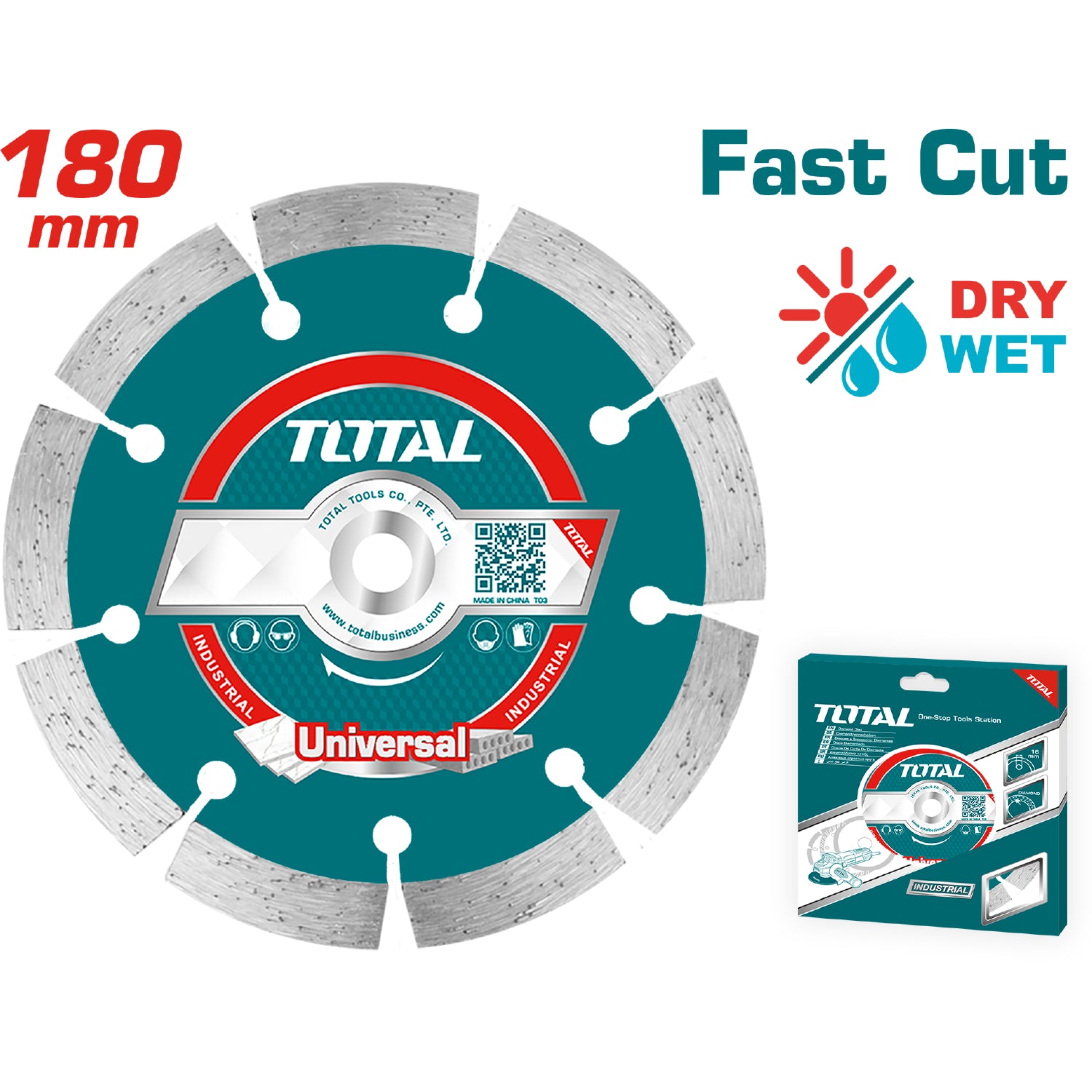 Discos de diamante para mármol y granito 7" Espesores 12-20mm. Corte seco