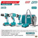 Kit Combo Inalambrico 3 pzas de 20v. Taladro Atornillador. Taladro funcion de Impacto y Linterna