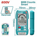 Multímetro digital Smart de 6000 conteos. Con Retención De Datos. AC/DC 600V. Resistencia 600Ω. Detección de voltaje sin contacto.
