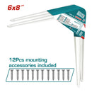 Soportes de Repisas 6x8" Esp. 1mm. 6 puntos de fijación. Cap. 20Kg (por par). Set de 2 piezas. Pie de amigo escuadras