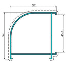 Esquinero Marco 45 Mm. Espesor 1.4 Mm. Largo 5.85 Mts. Acabado Anodizado Bronze 15 Micron. (D3-P1-A1