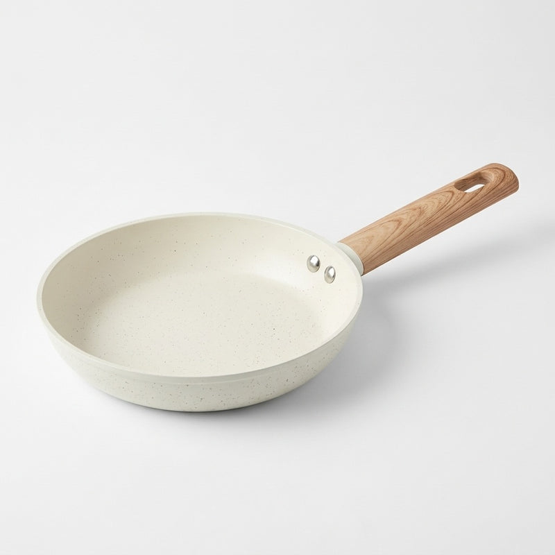 Sartén Antiadherente de Granito 28cm Mango Madera. Aluminio Resistente y Ecológico