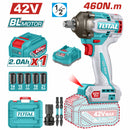 Llave impacto dado cuadrado 1/2" 42V. Motor sin escobillas. 460Nm. 1 batería y 1 cargador.