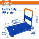 Carretilla de plataforma plegable 300 Kg. Mango de acero con espuma ergonómica.Tamaño de la plataforma: 780x600mm. Carreton con Ruedas trolley.