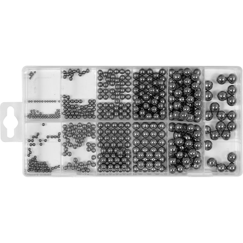 Bolas de acero para rodamientos y balineras. Paquete surtido 470 pcs