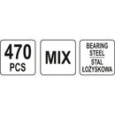 Bolas de acero para rodamientos y balineras. Paquete surtido 470 pcs