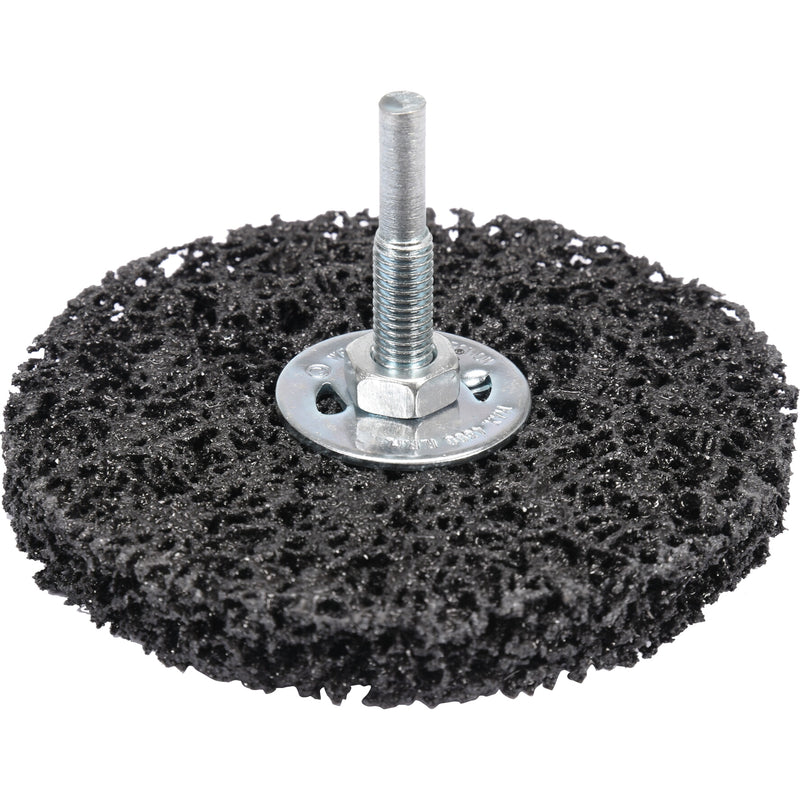 Rueda Nylon negra abrasiva cepillo circular para taladro 4" elimina óxido, pintura