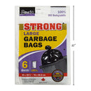 6 piezas 30x38 " Bolsas de basura grandes negras resistentes