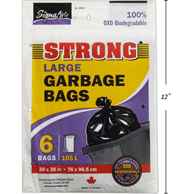 6 piezas 30x38 " Bolsas de basura grandes negras resistentes