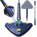 Trapeador Triangular Con Escurrido Automático Y Cabezal Giratorio 360°. Lampazo Con Mopa de Microfibra. Exprime Fácil.