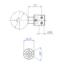 Soporte Para Barra 3/4" (Hollo 21 Mm).