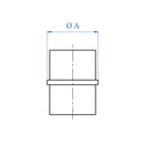 Conector tubo-tubo 42.4 mm. Acabado espejo.