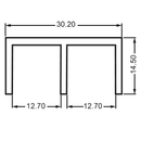 Perfil Guia Superior Para Puertas Corredizas De Vitrina. 2Mts. Anodizado.