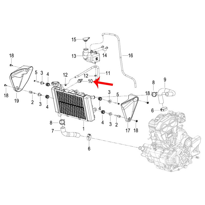 Sensor De Temperatura De Refrigerante (TNT25 / TRK251 / LEONCINO250 / 302S / TNT600 / 752S)