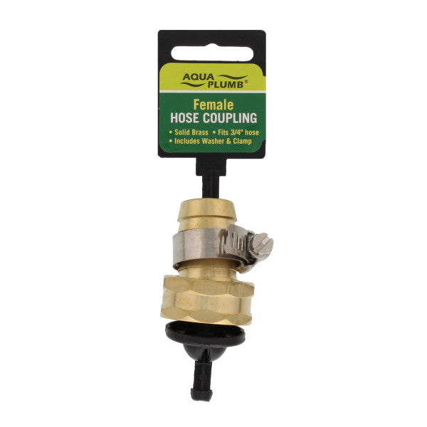 Acople hembra de 3/4" para manguera. Incluye clamp