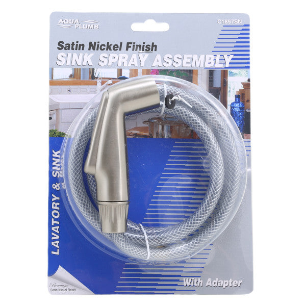 Grifo de mano de níquel satinado con manguera de 48" para fregadero