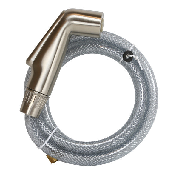 Grifo de mano de níquel satinado con manguera de 48" para fregadero