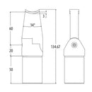 Conector de baranda de 1 1/2". 304 satinado