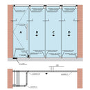 Rodaja super individual sist 8900A . Acero inox 304 macizo. Vidrio 10-12 mm requiere saques Satinado