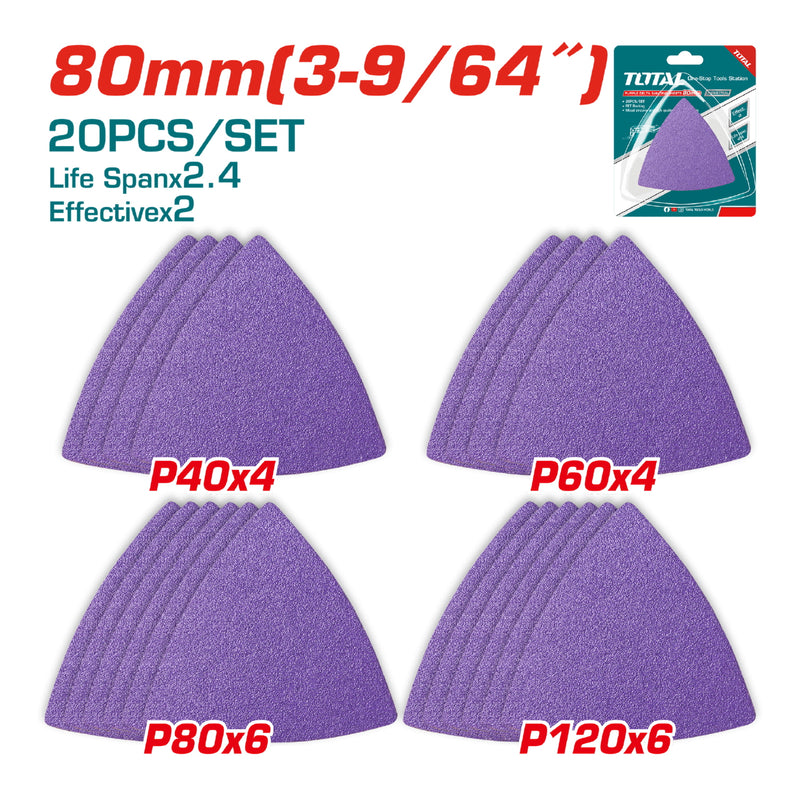 Láminas de lijado delta púrpura. P40x4 P60x4 P80x6 P120x6.