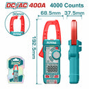 Medidor De Abrazadera Digital AC/DC, Pantalla De 4000 Dígitos. Detección de voltaje sin contacto. Con Retención De Datos.
