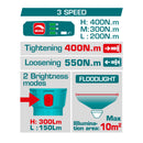 Combo Total Llave de Impacto Inalámbrica 20V 1/2" 400Nm 2300rpm Motor sin escobillas con Lámpara de Trabajo 3.5W y Accesorios. POCAS UNIDADES