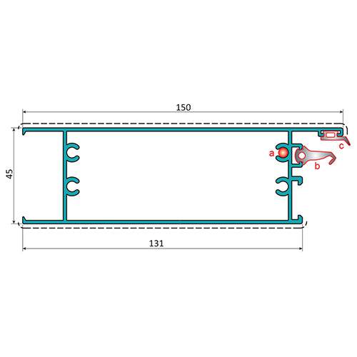 Zocalo Inferior Puerta. Espesor 1.6 Mm. Largo 5.85 Mts. Acabado Lacado Gris Oscuro Texturizado. (D3-