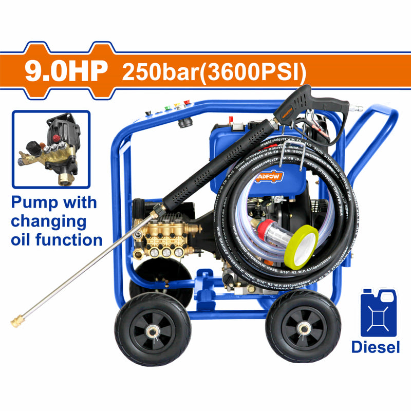 Hidrolavadora de alta presión 3600psi a diesel 9.0HP 250Bar  Combustible 5.5L Tipo de bomba: 3WZ-3600B