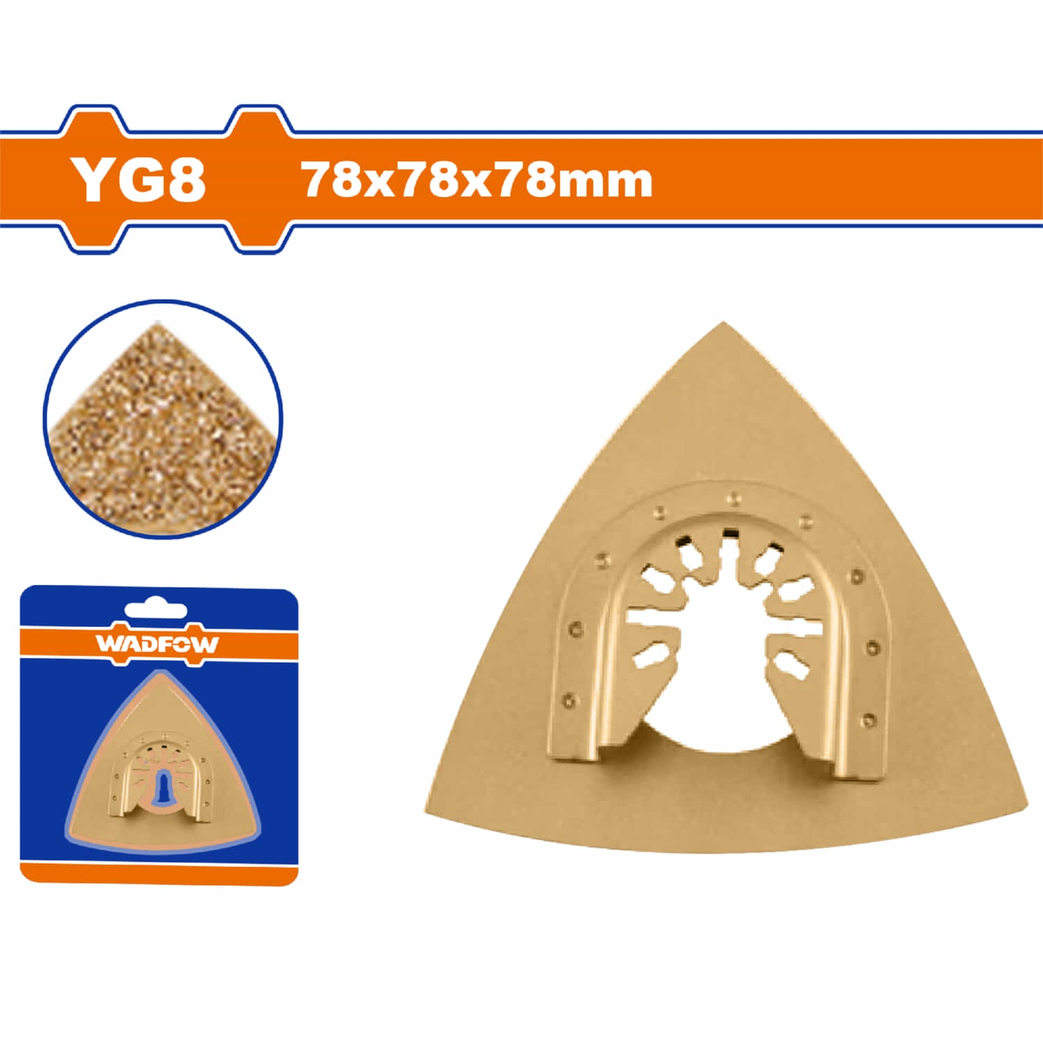 Cuchilla multiherramienta con carburo de silicio para Lijadora Delta 78x78x78mm
