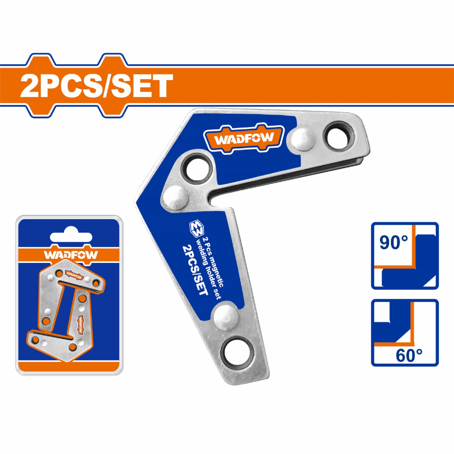 Soportes Magnéticos para soldadura tipo V con ángulos de 60° y 90° Juego de 2 piezas. Escuadra Mágnetica.