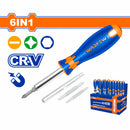 Destornillador 6 en 1 PH1 + SL5 PH2 + SL6 Punta reversible magnética con mango. Juego