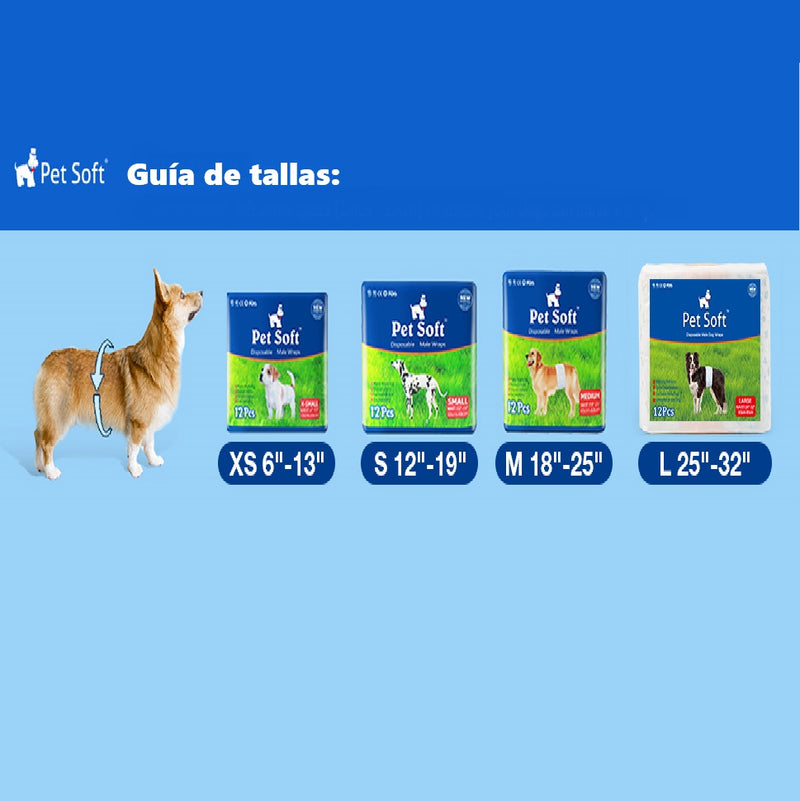Pañales desechables para mascotas super absorbente. Tamaño Extra Pequeño