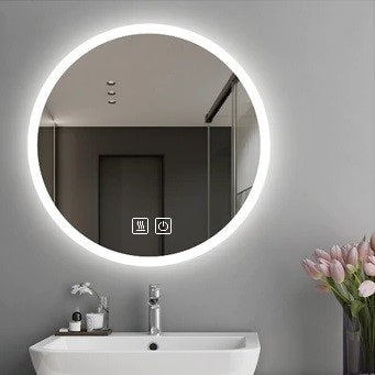 Espejo baño circular con luz led y sistema antiempañante (Diámetro 60 cm)