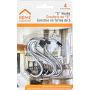 Gancho S de 4 piezas de 3 " Sostiene hasta 6.5 lbs