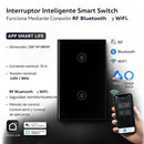 Interruptor inteligente smart switch funciona mediante conexión RF Bluetooth y Wifi. color negro